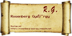 Rosenberg György névjegykártya